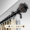 Kd Encimera 1 in. Harrison Curtain Rod with 160 to 240 in. Extension, Black KD3728579